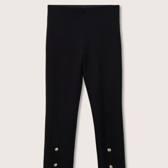 Mango MNG Pull on Buttons Leggings Pants MNG-27054753-Black Women's Small NWT - Picture 5 of 8